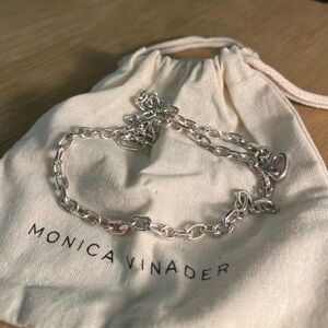 Monica Vinader Sterling Silver Alta Capture Mini Link Necklace